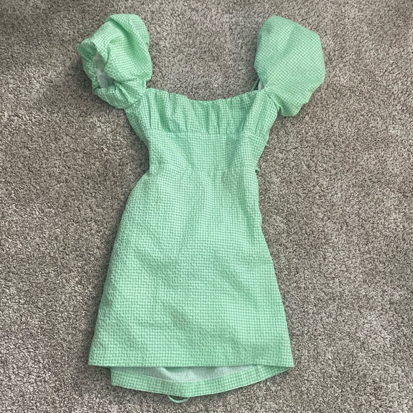 Zara Green Plaid Mini Dress - Picture 1 of 3